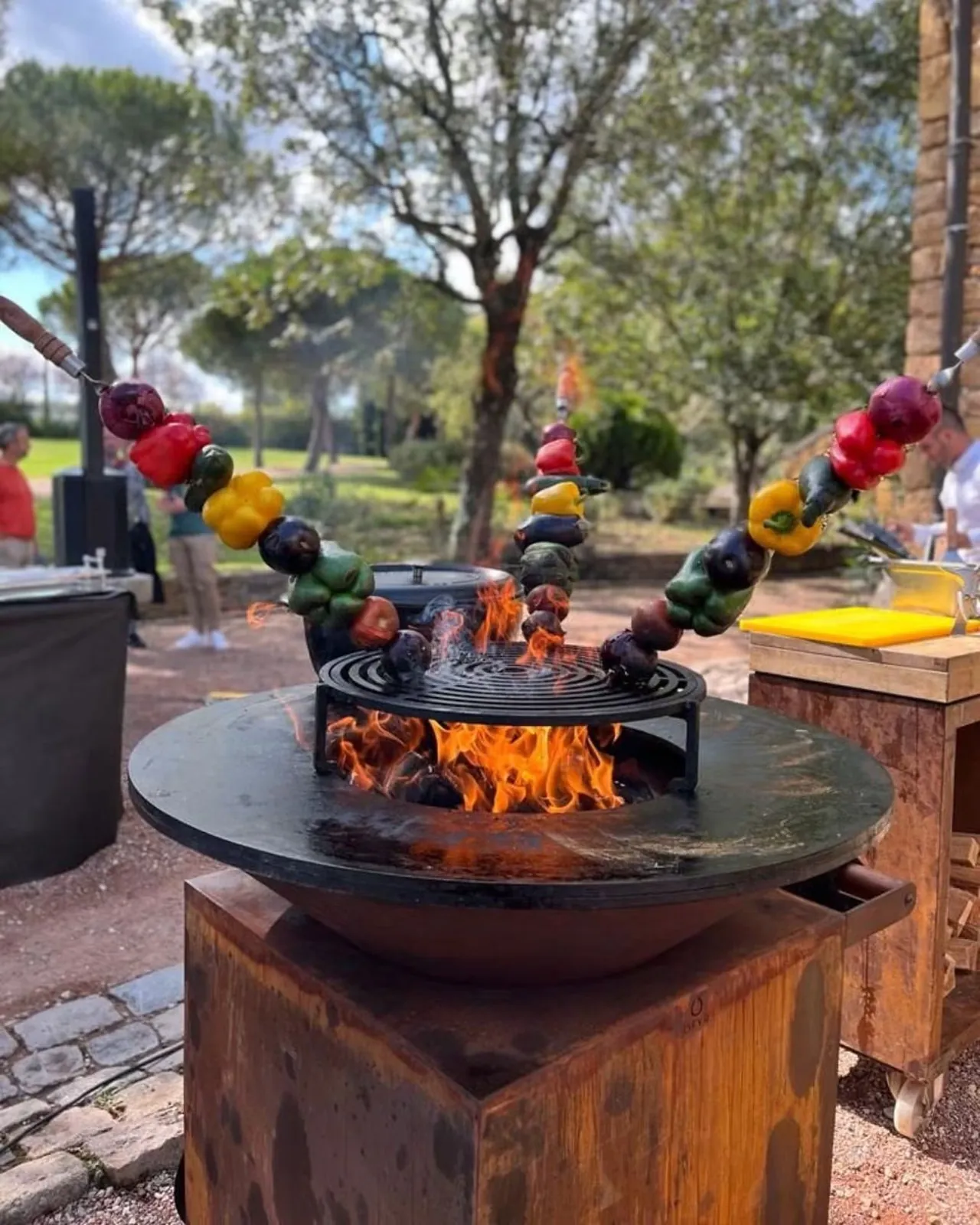 Brochettes grillées à la braise sur le brasero — réception dans la métropole de Lyon